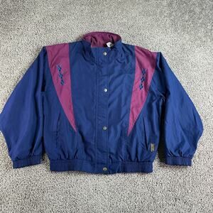 VINTAGE Tourney Gore Tex Jacket Womens Medium Blue Pink Colorblock Golf Coat